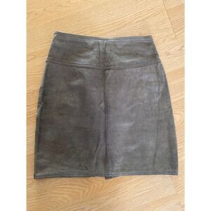 VINTAGE Winlit Genuine Leather Brown/Beige Skirt SIZE